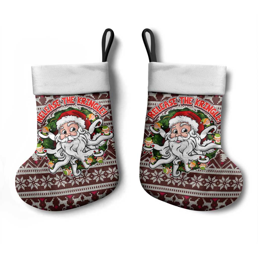 Funny Santa Claus Release The Kringle Christmas Stocking Xmas Holiday Patterns - Wonder Print Shop
