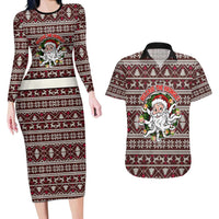 Funny Santa Claus Release The Kringle Christmas Couples Matching Long Sleeve Bodycon Dress and Hawaiian Shirt Xmas Holiday Patterns - Wonder Print Shop