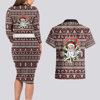 Funny Santa Claus Release The Kringle Christmas Couples Matching Long Sleeve Bodycon Dress and Hawaiian Shirt Xmas Holiday Patterns - Wonder Print Shop