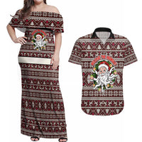 Funny Santa Claus Release The Kringle Christmas Couples Matching Off Shoulder Maxi Dress and Hawaiian Shirt Xmas Holiday Patterns - Wonder Print Shop