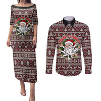 Funny Santa Claus Release The Kringle Christmas Couples Matching Puletasi and Long Sleeve Button Shirt Xmas Holiday Patterns - Wonder Print Shop