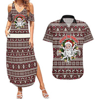 Funny Santa Claus Release The Kringle Christmas Couples Matching Summer Maxi Dress and Hawaiian Shirt Xmas Holiday Patterns - Wonder Print Shop