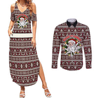 Funny Santa Claus Release The Kringle Christmas Couples Matching Summer Maxi Dress and Long Sleeve Button Shirt Xmas Holiday Patterns - Wonder Print Shop