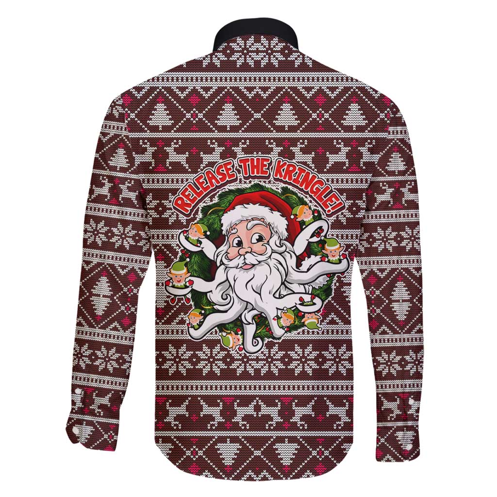 Funny Santa Claus Release The Kringle Christmas Family Matching Long Sleeve Bodycon Dress and Hawaiian Shirt Xmas Holiday Patterns - Wonder Print Shop