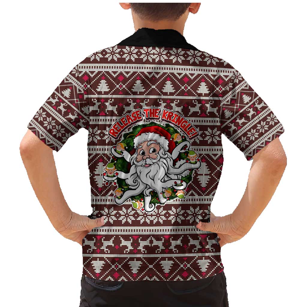 Funny Santa Claus Release The Kringle Christmas Family Matching Mermaid Dress and Hawaiian Shirt Xmas Holiday Patterns - Wonder Print Shop