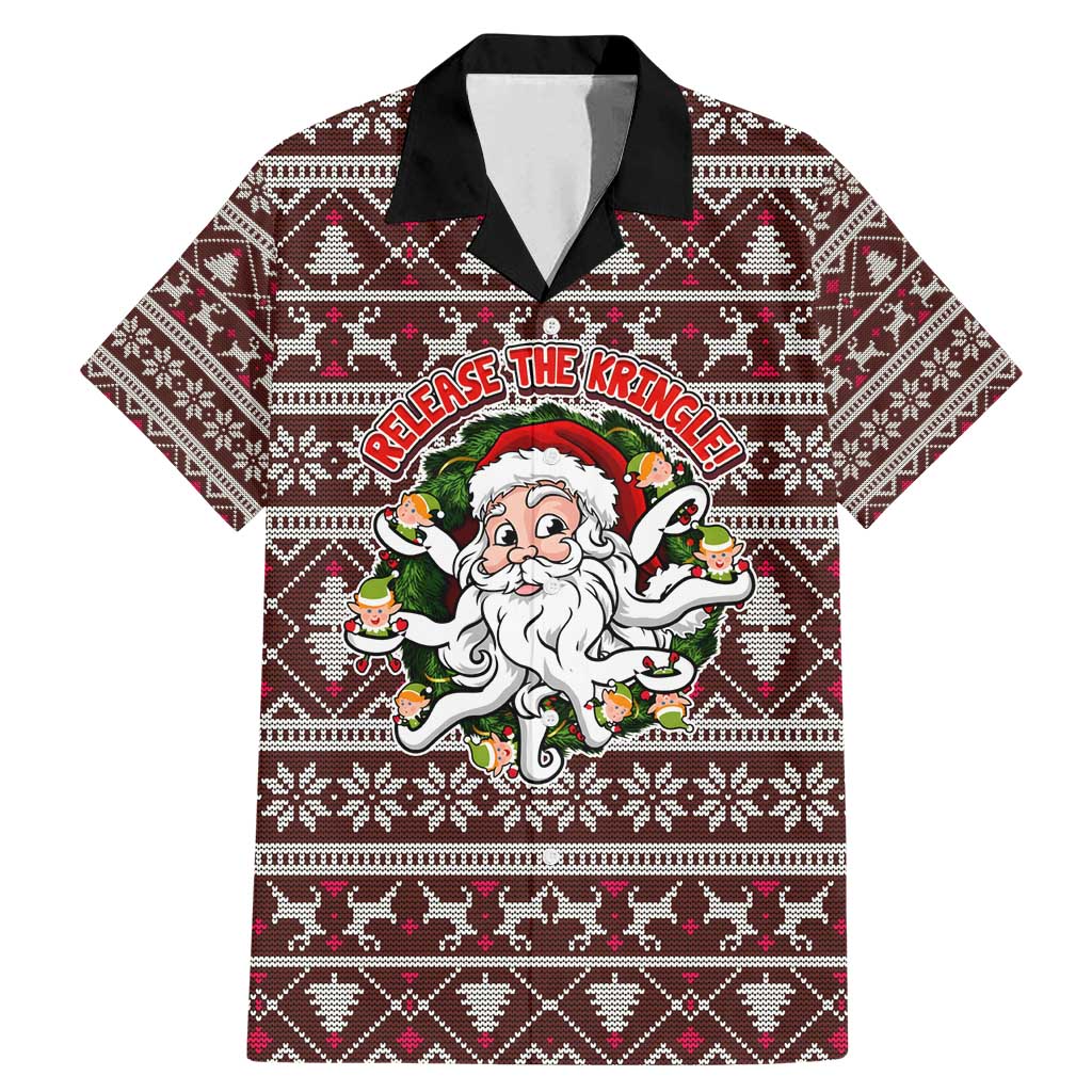 Funny Santa Claus Release The Kringle Christmas Family Matching Mermaid Dress and Hawaiian Shirt Xmas Holiday Patterns - Wonder Print Shop