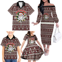 Funny Santa Claus Release The Kringle Christmas Family Matching Off The Shoulder Long Sleeve Dress and Hawaiian Shirt Xmas Holiday Patterns - Wonder Print Shop