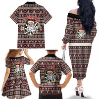 Funny Santa Claus Release The Kringle Christmas Family Matching Off The Shoulder Long Sleeve Dress and Hawaiian Shirt Xmas Holiday Patterns - Wonder Print Shop