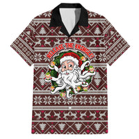 Funny Santa Claus Release The Kringle Christmas Family Matching Off The Shoulder Long Sleeve Dress and Hawaiian Shirt Xmas Holiday Patterns - Wonder Print Shop