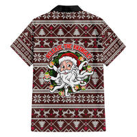 Funny Santa Claus Release The Kringle Christmas Family Matching Off The Shoulder Long Sleeve Dress and Hawaiian Shirt Xmas Holiday Patterns - Wonder Print Shop