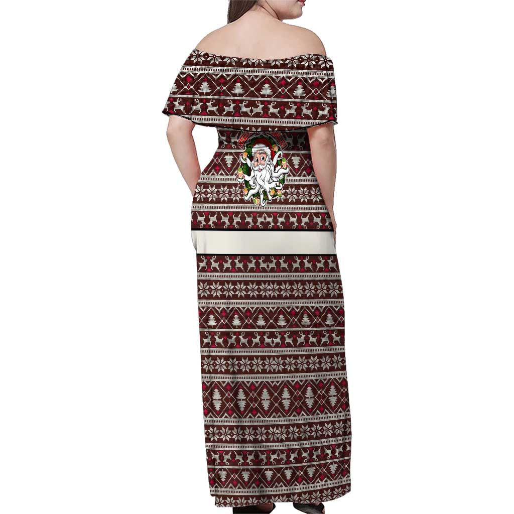 Funny Santa Claus Release The Kringle Christmas Family Matching Off Shoulder Maxi Dress and Hawaiian Shirt Xmas Holiday Patterns - Wonder Print Shop