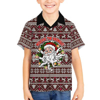 Funny Santa Claus Release The Kringle Christmas Family Matching Off Shoulder Maxi Dress and Hawaiian Shirt Xmas Holiday Patterns - Wonder Print Shop