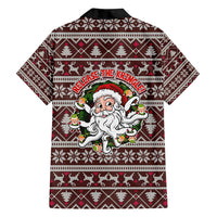 Funny Santa Claus Release The Kringle Christmas Family Matching Off Shoulder Short Dress and Hawaiian Shirt Xmas Holiday Patterns - Wonder Print Shop
