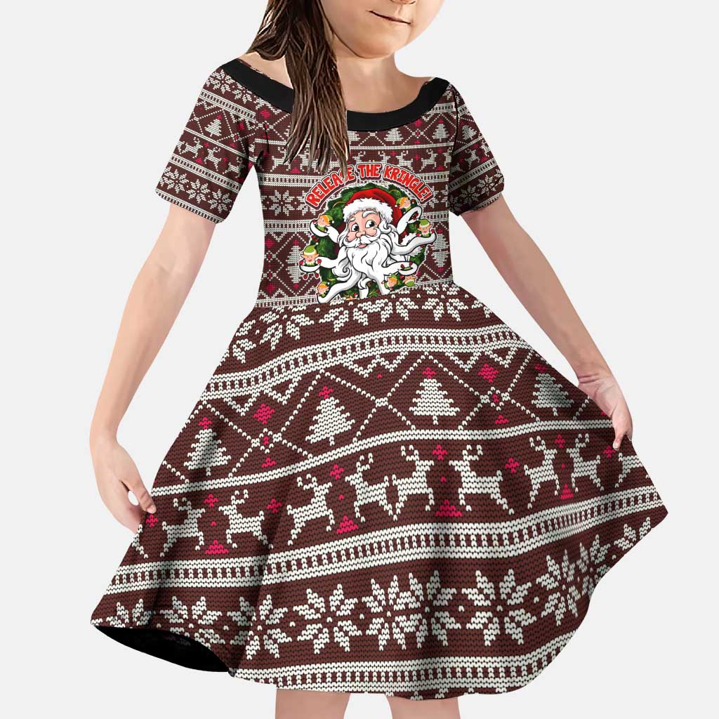 Funny Santa Claus Release The Kringle Christmas Family Matching Puletasi and Hawaiian Shirt Xmas Holiday Patterns - Wonder Print Shop