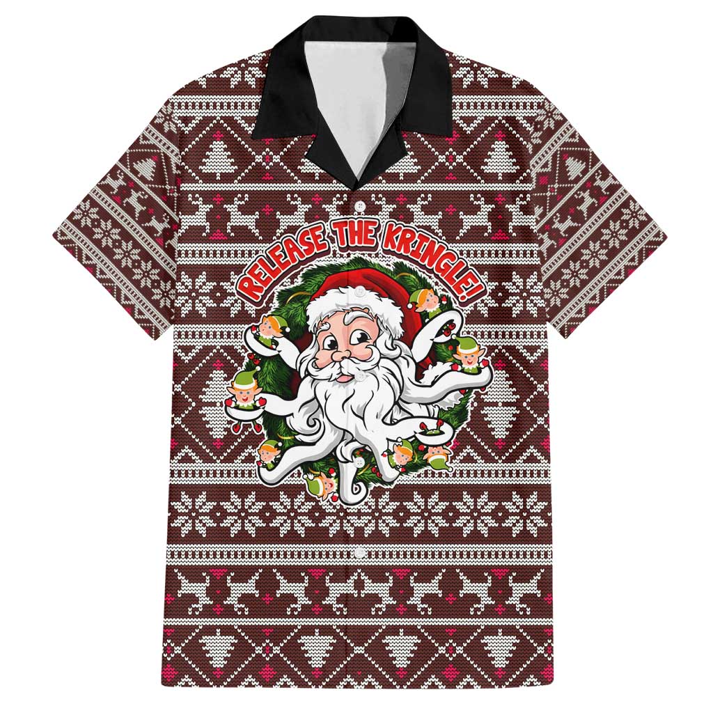Funny Santa Claus Release The Kringle Christmas Family Matching Summer Maxi Dress and Hawaiian Shirt Xmas Holiday Patterns - Wonder Print Shop