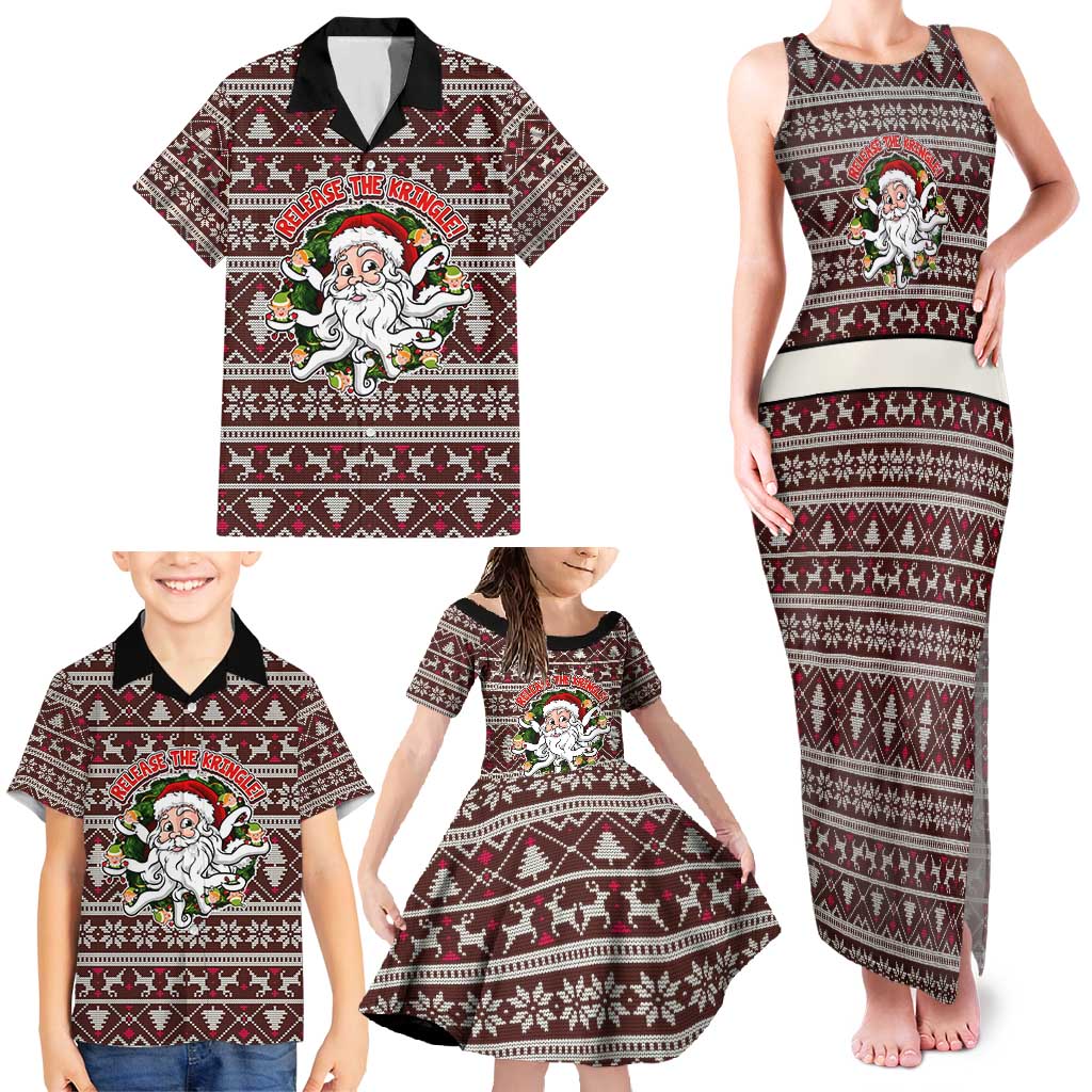 Funny Santa Claus Release The Kringle Christmas Family Matching Tank Maxi Dress and Hawaiian Shirt Xmas Holiday Patterns - Wonder Print Shop