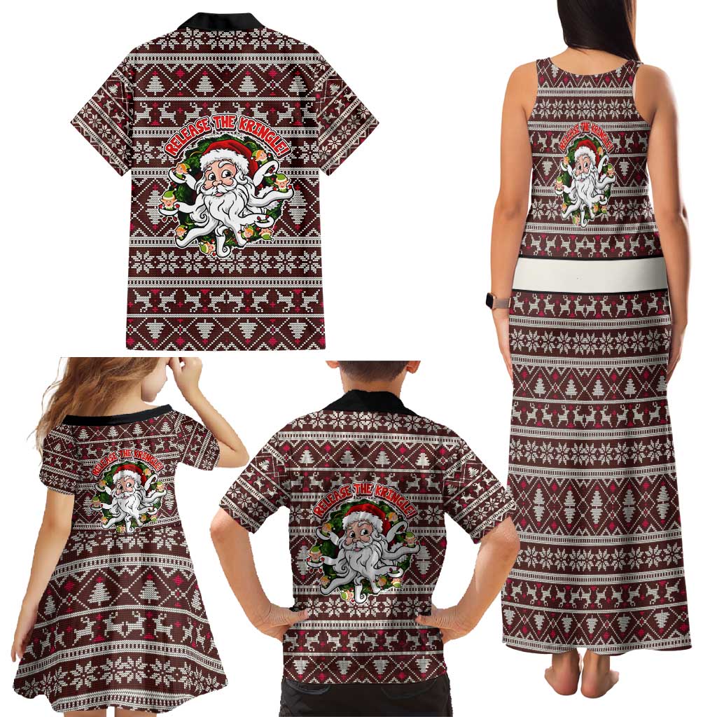 Funny Santa Claus Release The Kringle Christmas Family Matching Tank Maxi Dress and Hawaiian Shirt Xmas Holiday Patterns - Wonder Print Shop