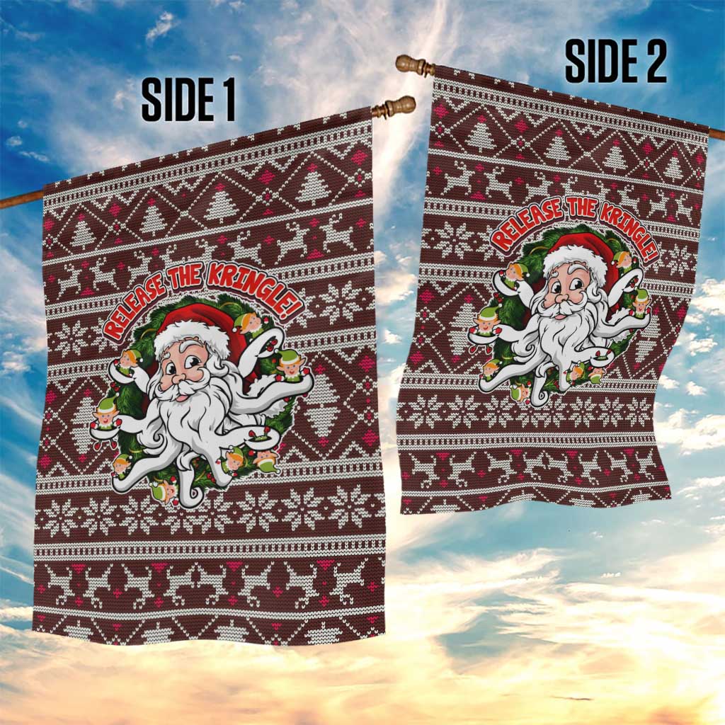 Funny Santa Claus Release The Kringle Christmas Garden Flag Xmas Holiday Patterns - Wonder Print Shop