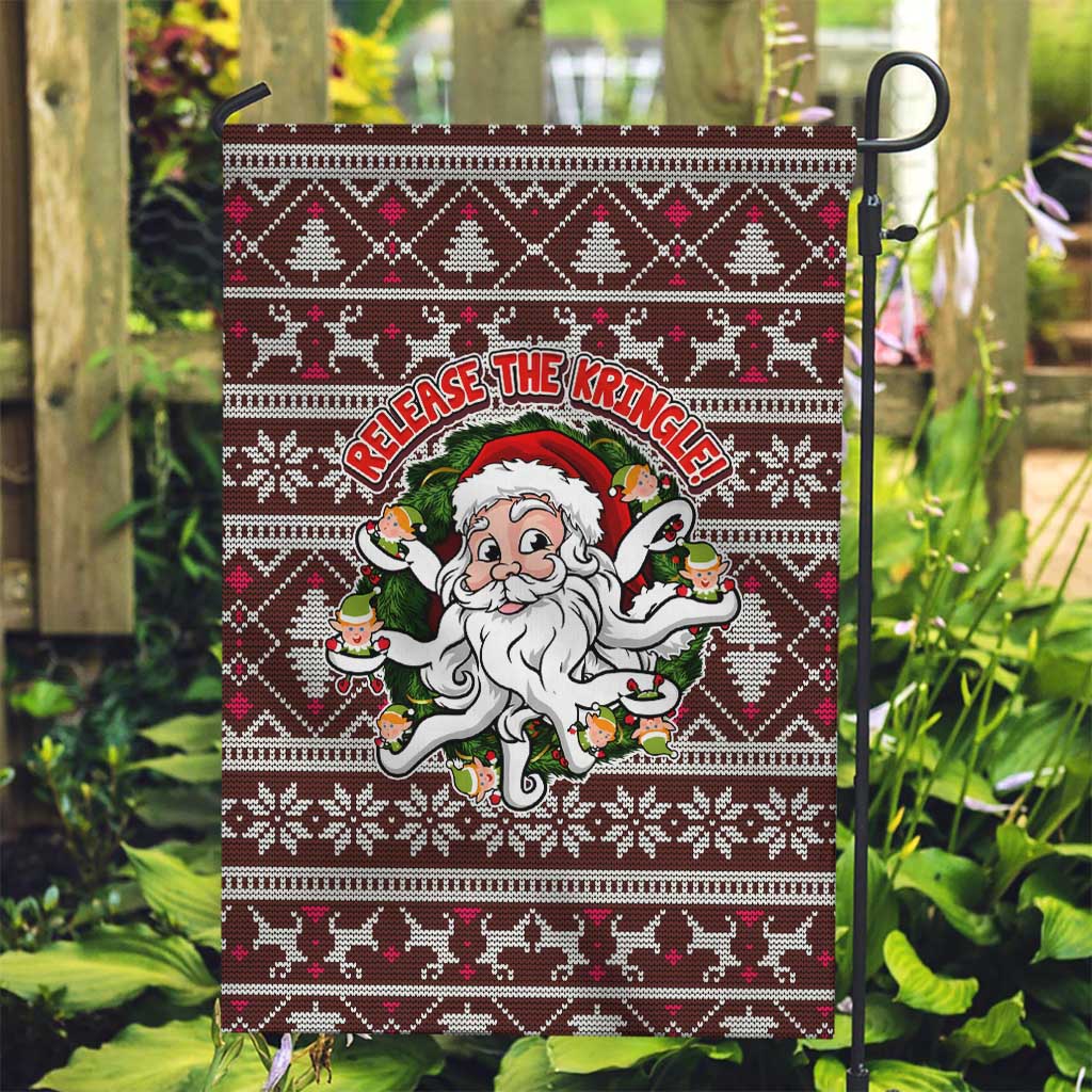 Funny Santa Claus Release The Kringle Christmas Garden Flag Xmas Holiday Patterns - Wonder Print Shop