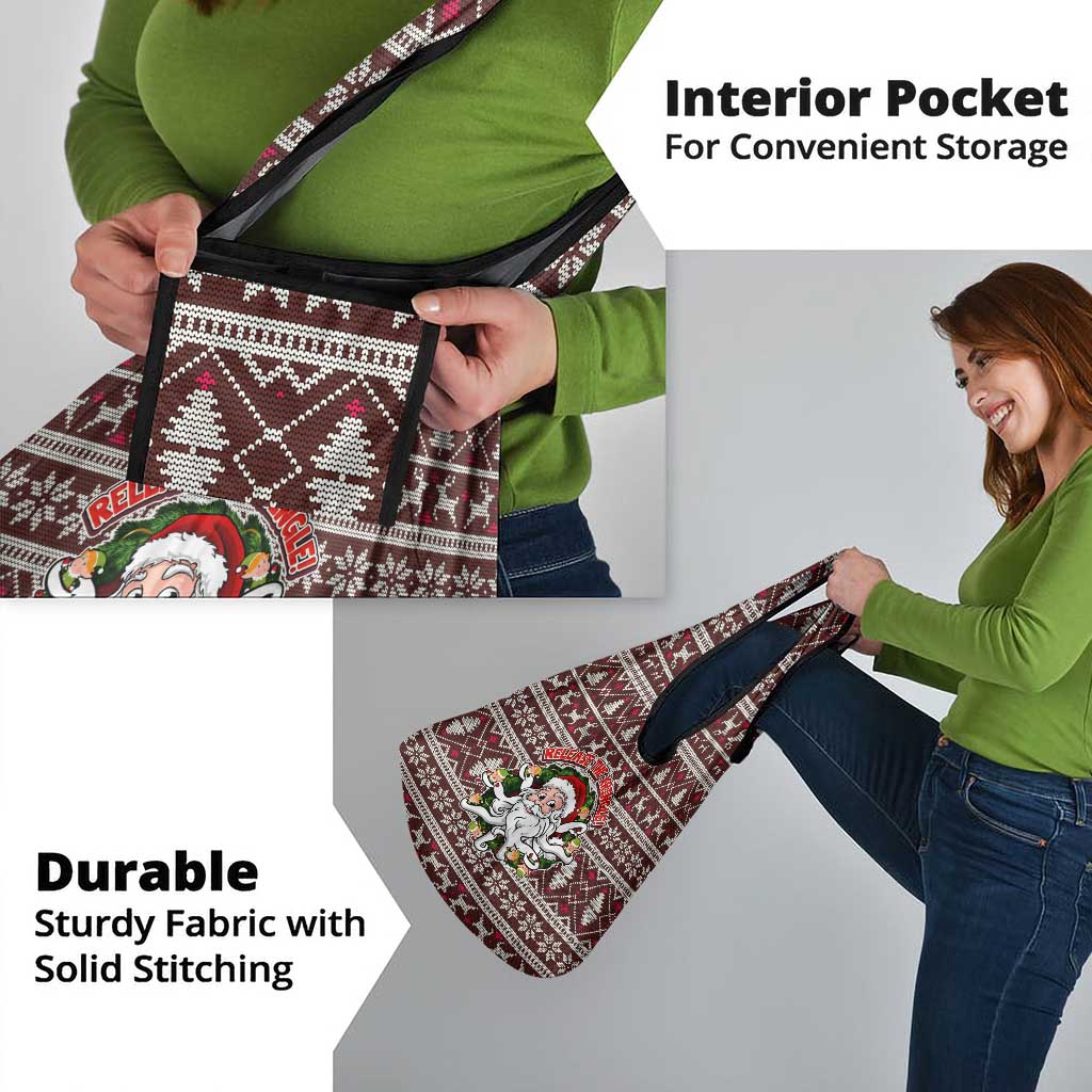 Funny Santa Claus Release The Kringle Christmas Grocery Bag Xmas Holiday Patterns - Wonder Print Shop