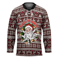 Funny Santa Claus Release The Kringle Christmas Hockey Jersey Xmas Holiday Patterns - Wonder Print Shop