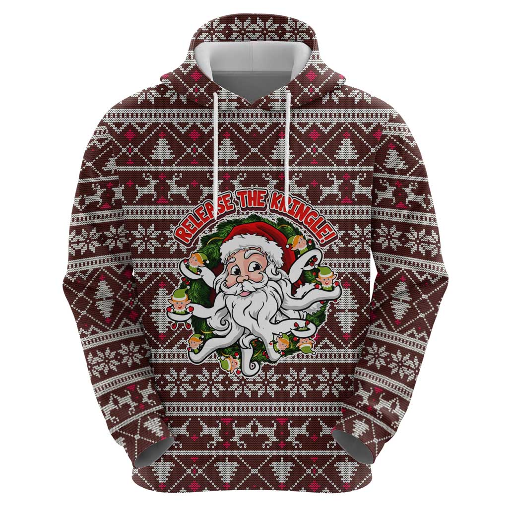 Funny Santa Claus Release The Kringle Christmas Hoodie Xmas Holiday Patterns - Wonder Print Shop