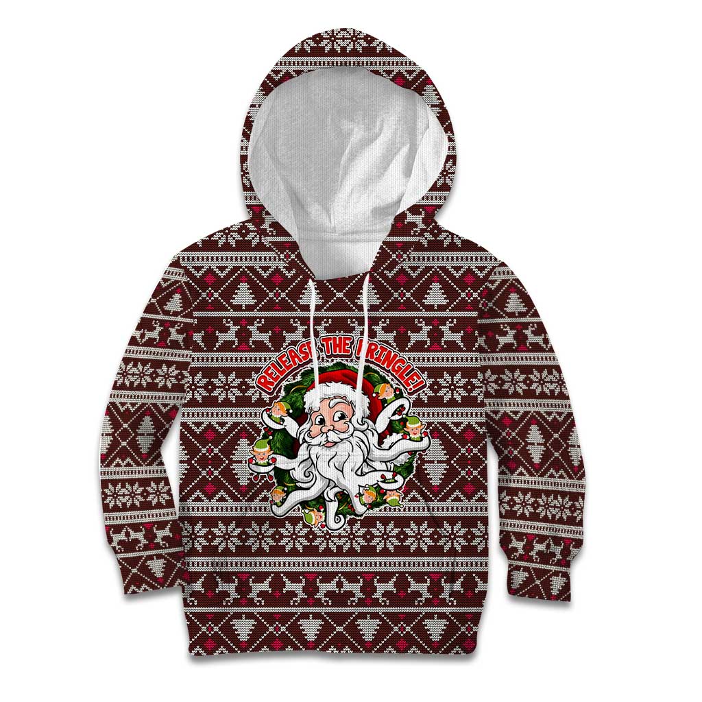 Funny Santa Claus Release The Kringle Christmas Kid Hoodie Xmas Holiday Patterns - Wonder Print Shop