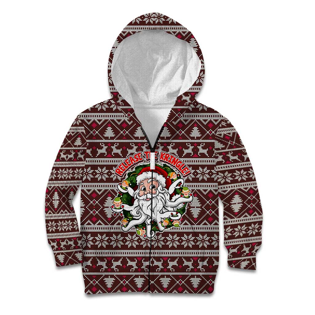 Funny Santa Claus Release The Kringle Christmas Kid Hoodie Xmas Holiday Patterns - Wonder Print Shop