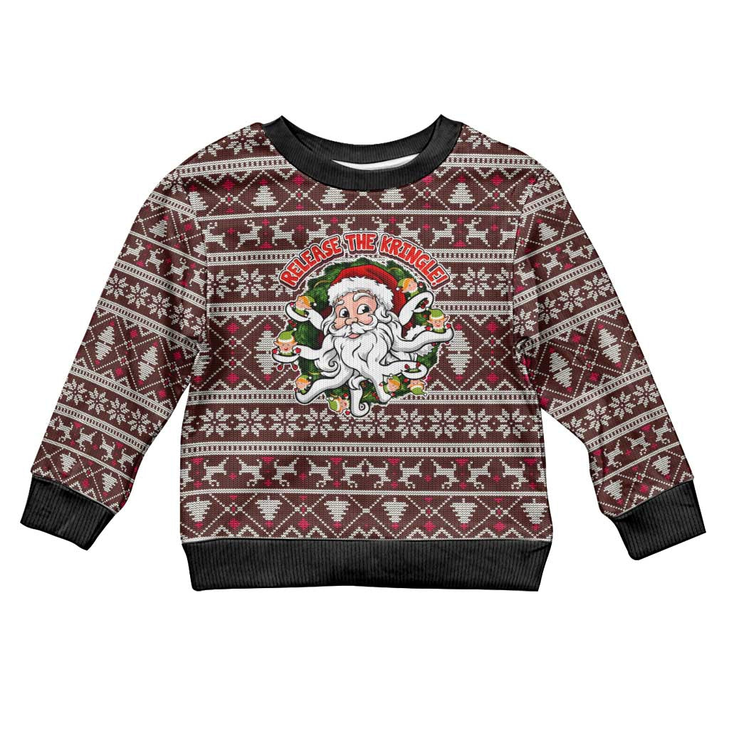 Funny Santa Claus Release The Kringle Christmas Kid Ugly Christmas Sweater Xmas Holiday Patterns - Wonder Print Shop