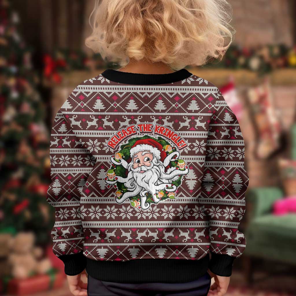 Funny Santa Claus Release The Kringle Christmas Kid Ugly Christmas Sweater Xmas Holiday Patterns - Wonder Print Shop