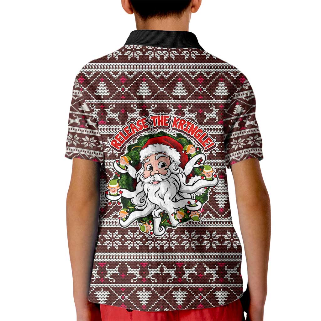 Funny Santa Claus Release The Kringle Christmas Kid Polo Shirt Xmas Holiday Patterns - Wonder Print Shop