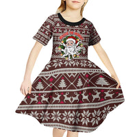 Funny Santa Claus Release The Kringle Christmas Kid Short Sleeve Dress Xmas Holiday Patterns - Wonder Print Shop