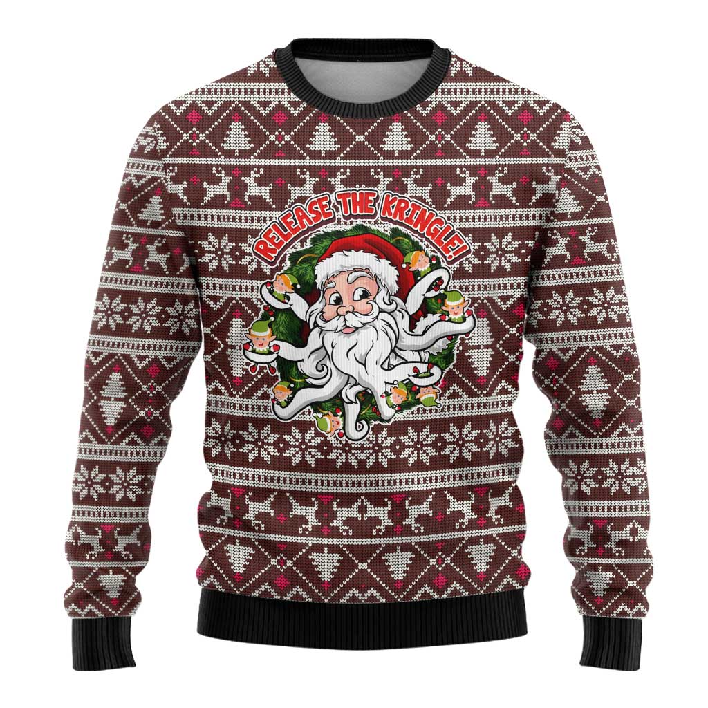 Funny Santa Claus Release The Kringle Christmas Ugly Christmas Sweater Xmas Holiday Patterns - Wonder Print Shop