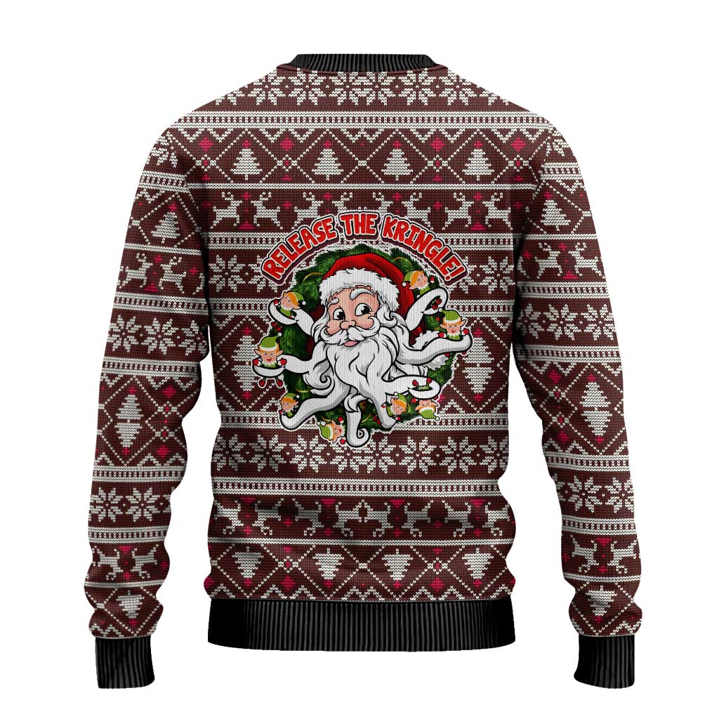 Funny Santa Claus Release The Kringle Christmas Ugly Christmas Sweater Xmas Holiday Patterns - Wonder Print Shop