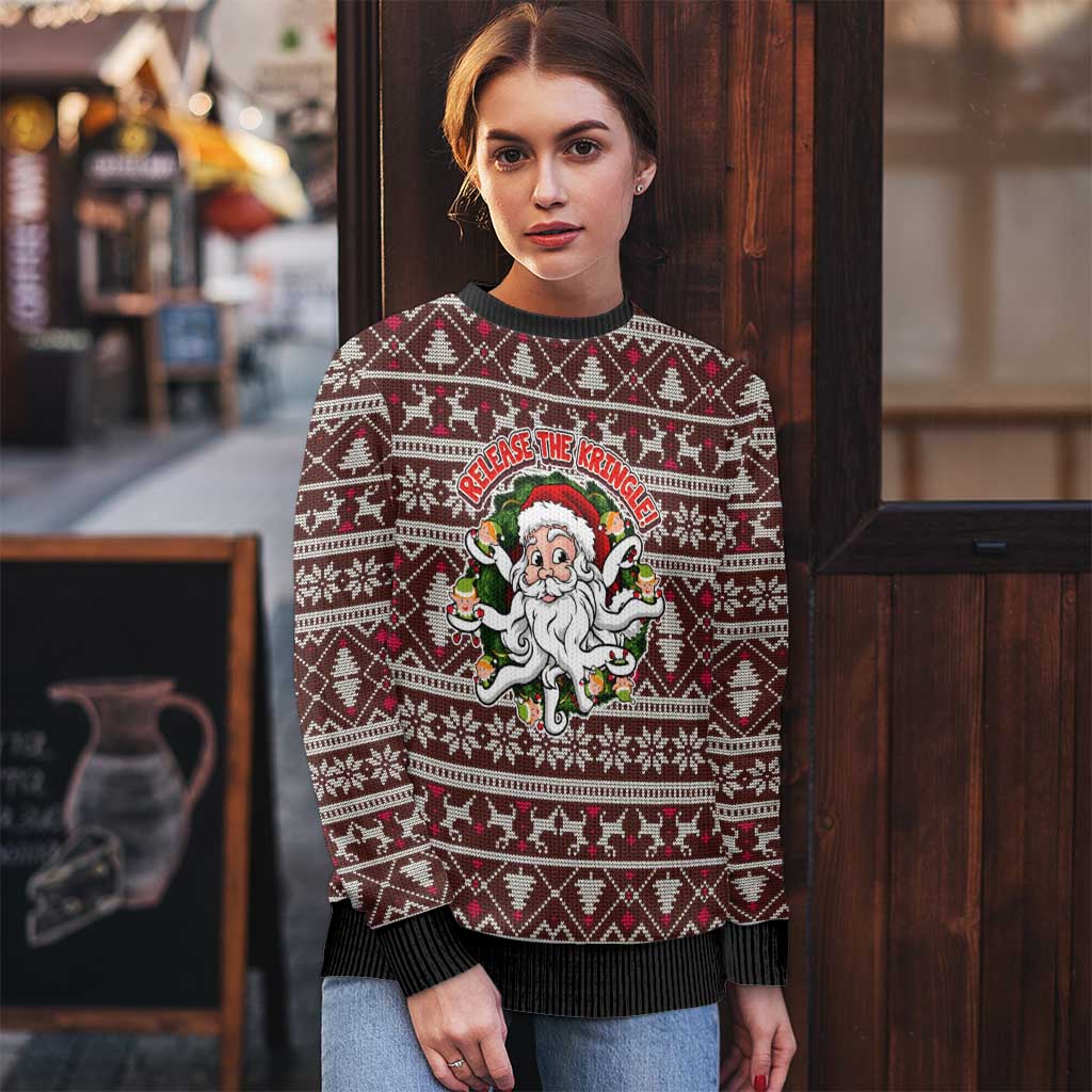 Funny Santa Claus Release The Kringle Christmas Ugly Christmas Sweater Xmas Holiday Patterns - Wonder Print Shop