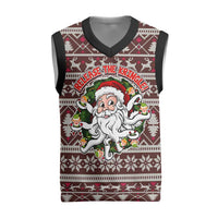 Funny Santa Claus Release The Kringle Christmas Knitted V-Neck Vest Xmas Holiday Patterns - Wonder Print Shop