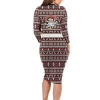 Funny Santa Claus Release The Kringle Christmas Long Sleeve Bodycon Dress Xmas Holiday Patterns - Wonder Print Shop
