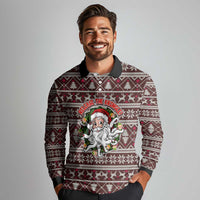 Funny Santa Claus Release The Kringle Christmas Long Sleeve Polo Shirt Xmas Holiday Patterns - Wonder Print Shop