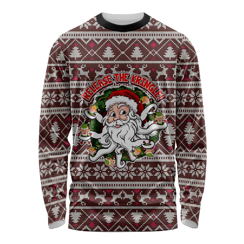 Funny Santa Claus Release The Kringle Christmas Long Sleeve Shirt Xmas Holiday Patterns - Wonder Print Shop