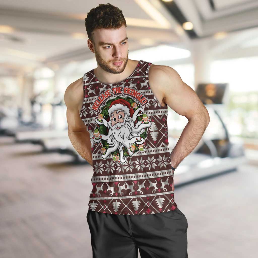 Funny Santa Claus Release The Kringle Christmas Men Tank Top Xmas Holiday Patterns - Wonder Print Shop