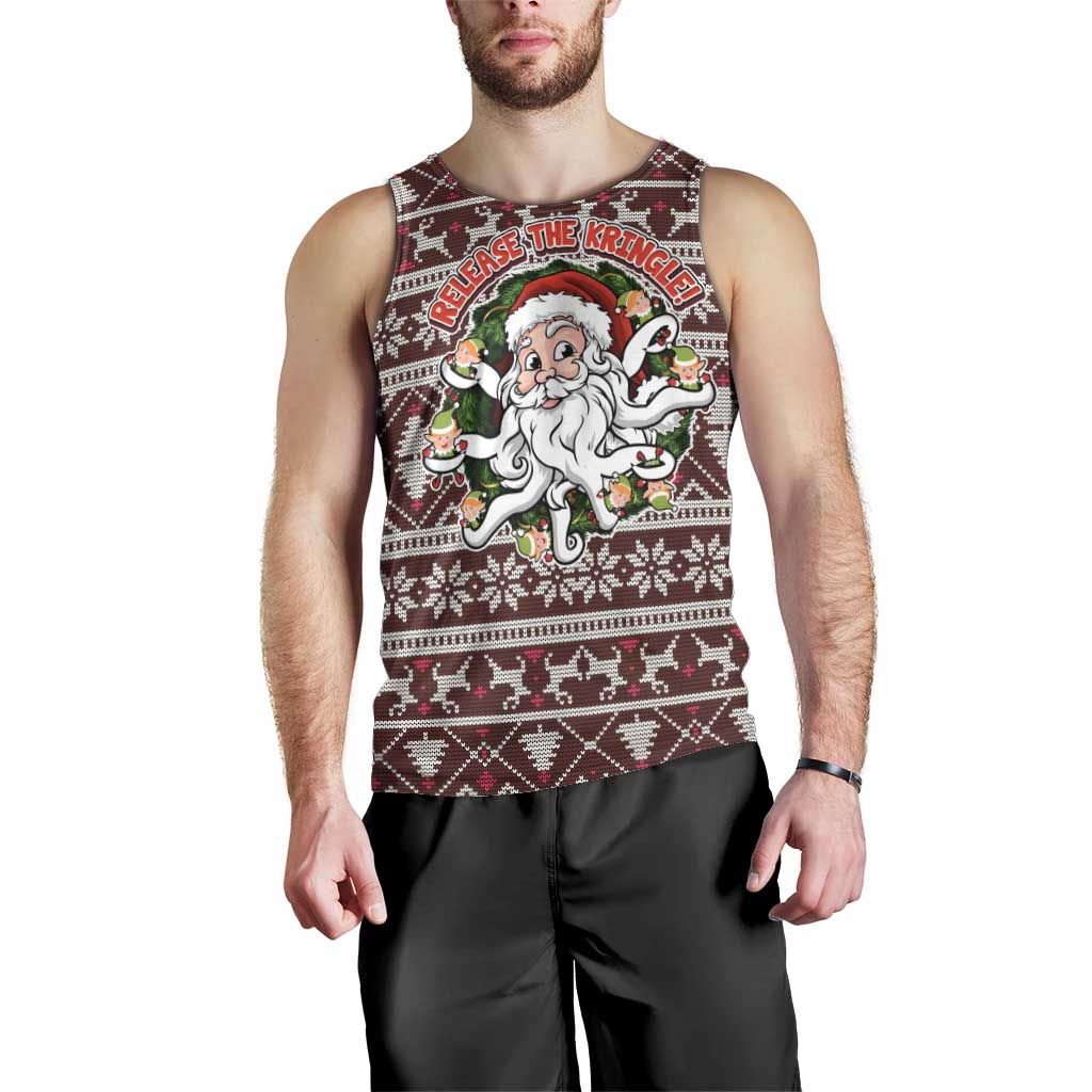 Funny Santa Claus Release The Kringle Christmas Men Tank Top Xmas Holiday Patterns - Wonder Print Shop