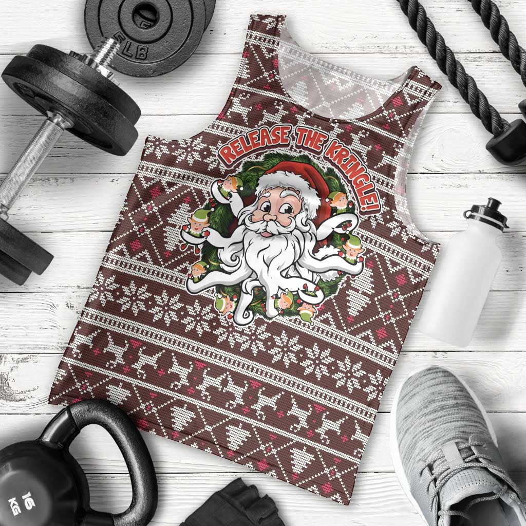 Funny Santa Claus Release The Kringle Christmas Men Tank Top Xmas Holiday Patterns - Wonder Print Shop