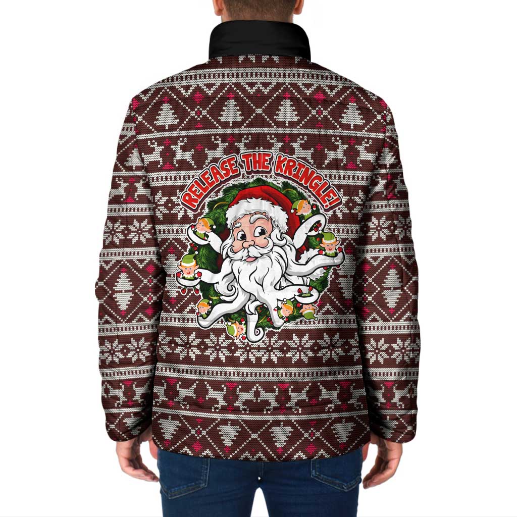 Funny Santa Claus Release The Kringle Christmas Padded Jacket Xmas Holiday Patterns - Wonder Print Shop