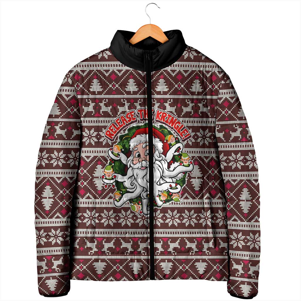 Funny Santa Claus Release The Kringle Christmas Padded Jacket Xmas Holiday Patterns - Wonder Print Shop