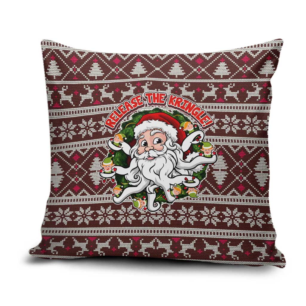 Funny Santa Claus Release The Kringle Christmas Pillow Cover Xmas Holiday Patterns - Wonder Print Shop