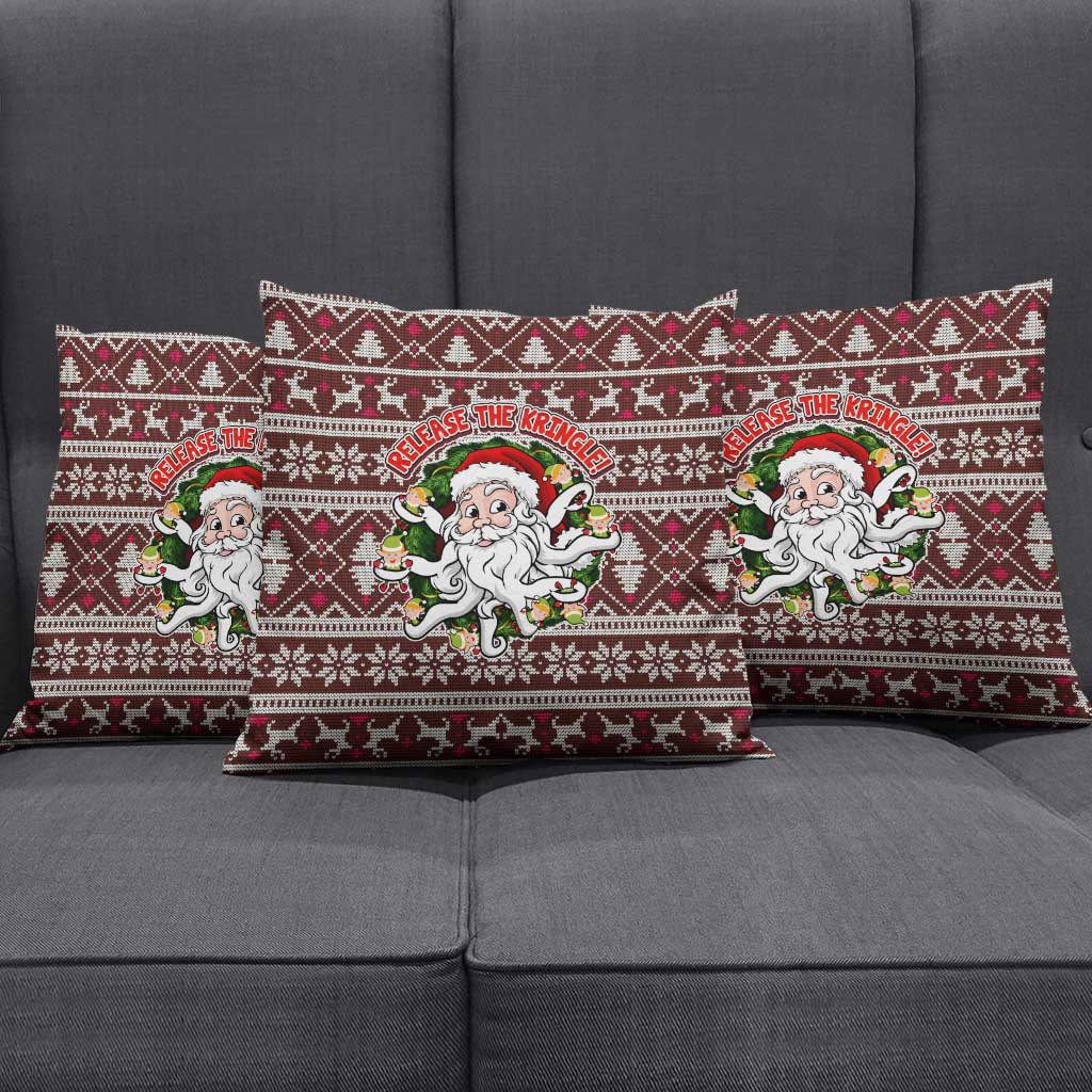 Funny Santa Claus Release The Kringle Christmas Pillow Cover Xmas Holiday Patterns - Wonder Print Shop