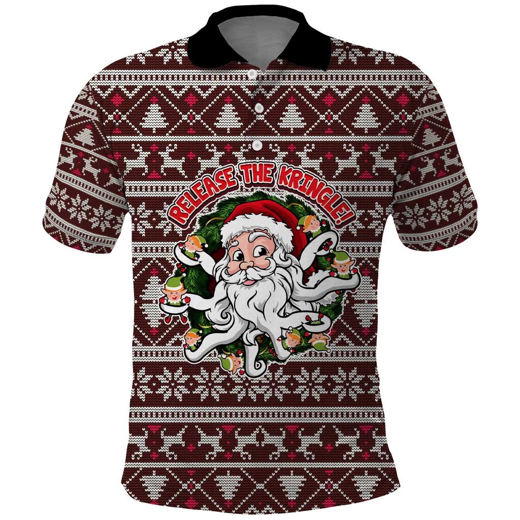 Funny Santa Claus Release The Kringle Christmas Polo Shirt Xmas Holiday Patterns - Wonder Print Shop