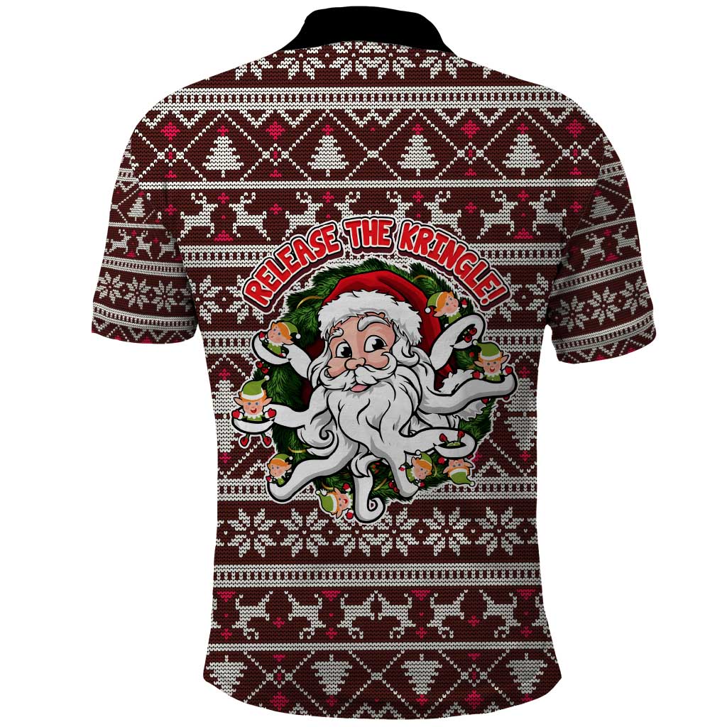 Funny Santa Claus Release The Kringle Christmas Polo Shirt Xmas Holiday Patterns - Wonder Print Shop