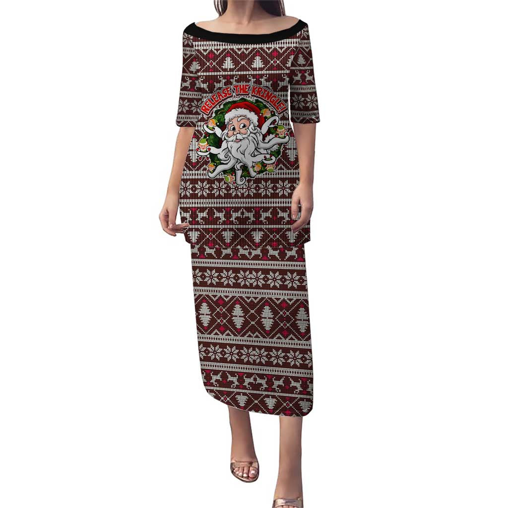 Funny Santa Claus Release The Kringle Christmas Puletasi Xmas Holiday Patterns - Wonder Print Shop