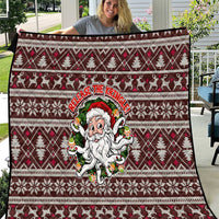 Funny Santa Claus Release The Kringle Christmas Quilt Xmas Holiday Patterns - Wonder Print Shop
